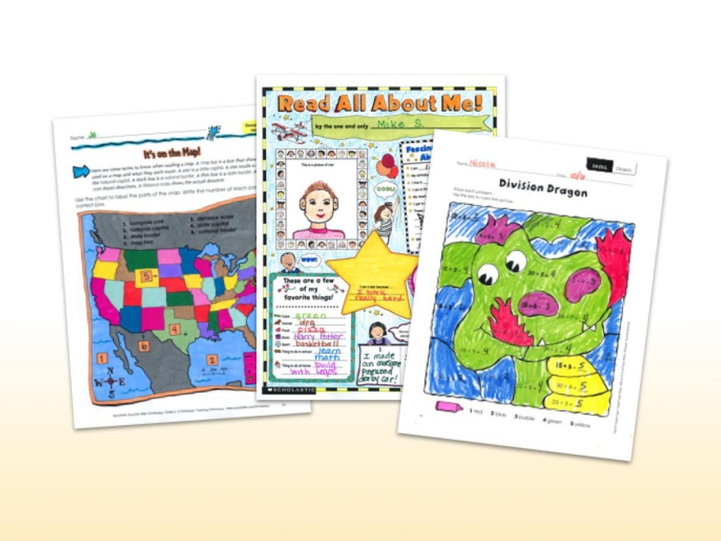 School worksheets with the states, 