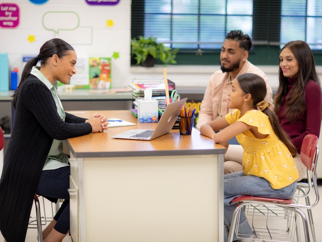Family meeting with an educator.
